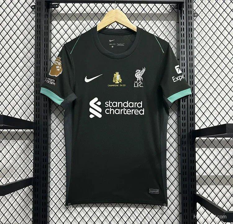 24/25 Liverpool Away Black Jersey With Champion Printing