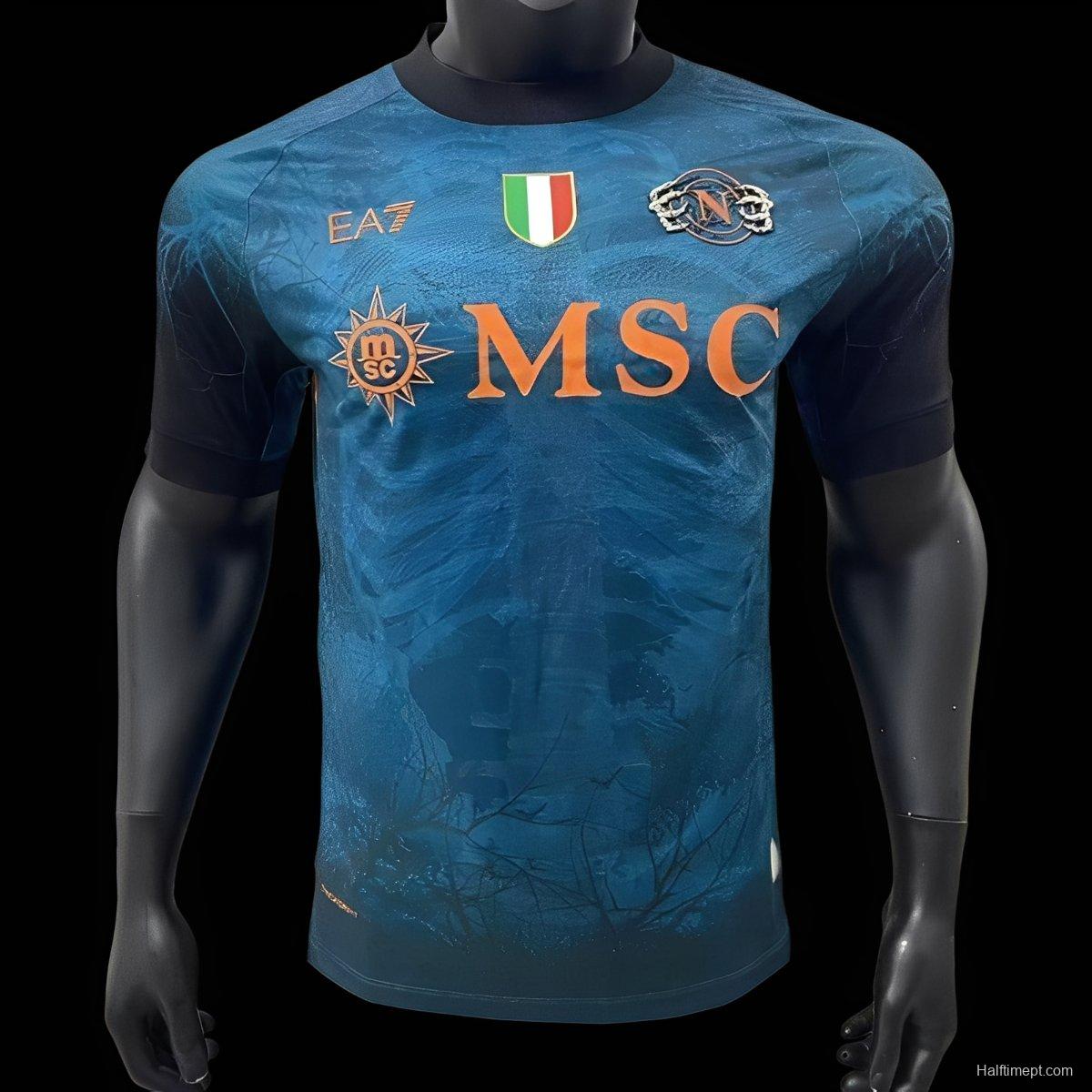 Player Version 25/26 SSC Napoli Halloween Blue  Jersey-Glow In Dark
