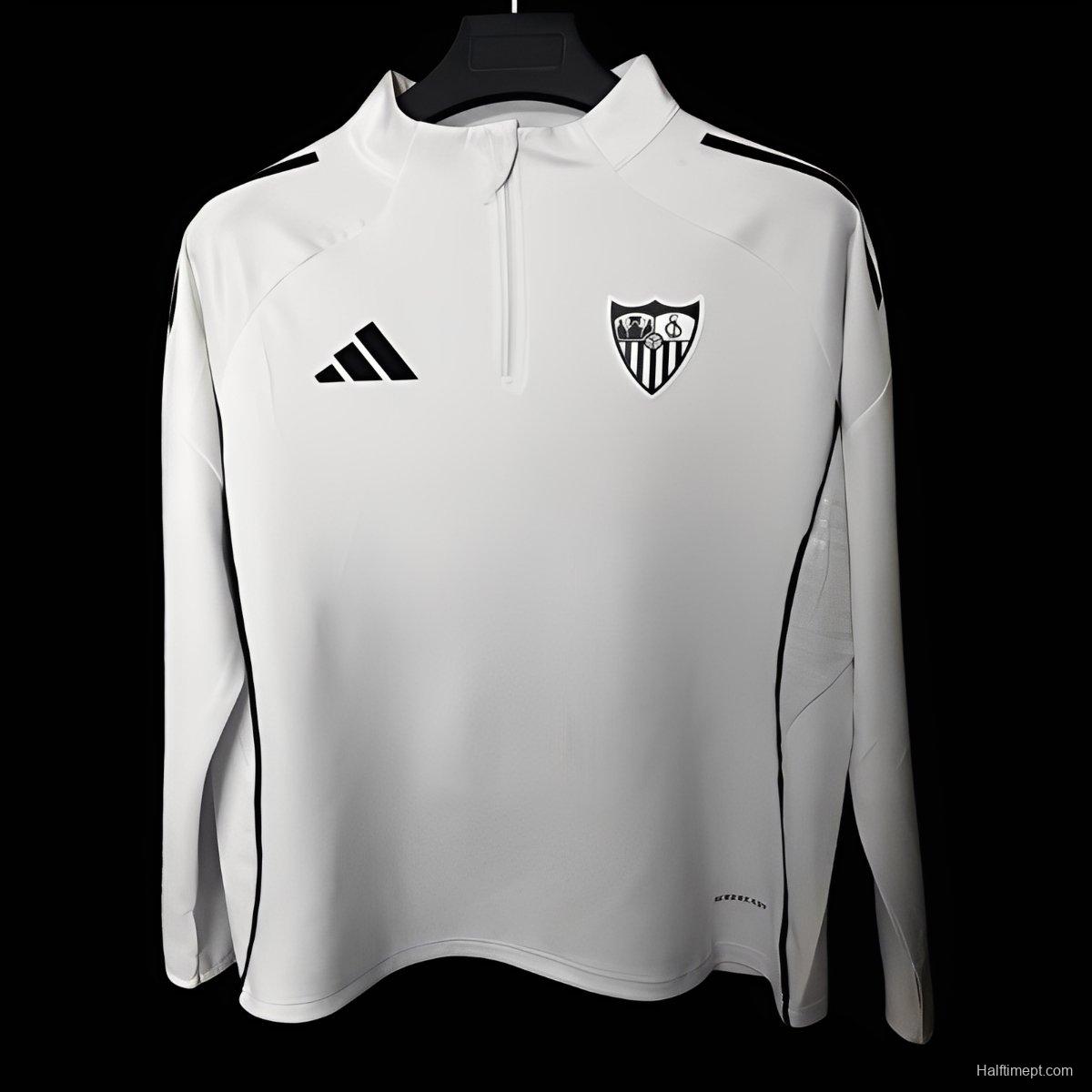 25/26 Sevilla White Half Zipper Jacket