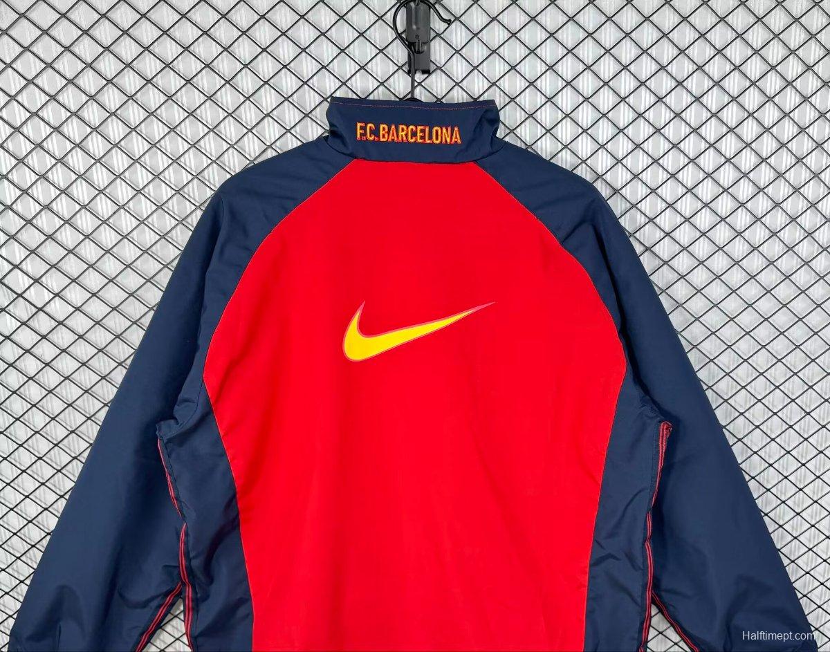 Retro 98/00 Barcelona Home Red Full Zipper Windbreaker