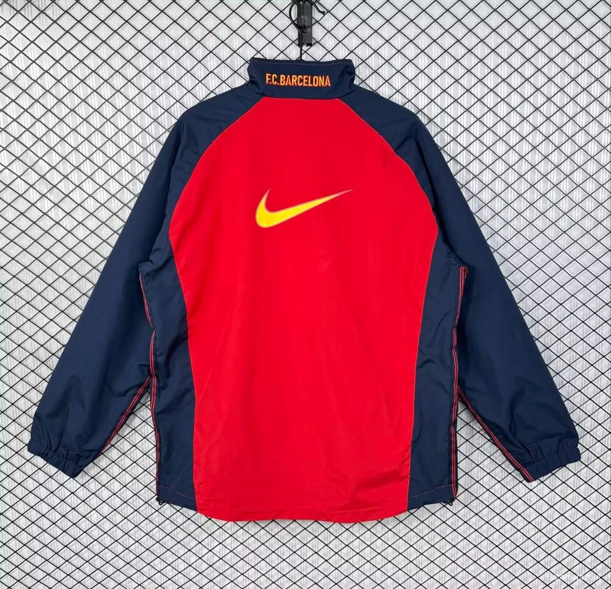 Retro 98/00 Barcelona Home Red Full Zipper Windbreaker