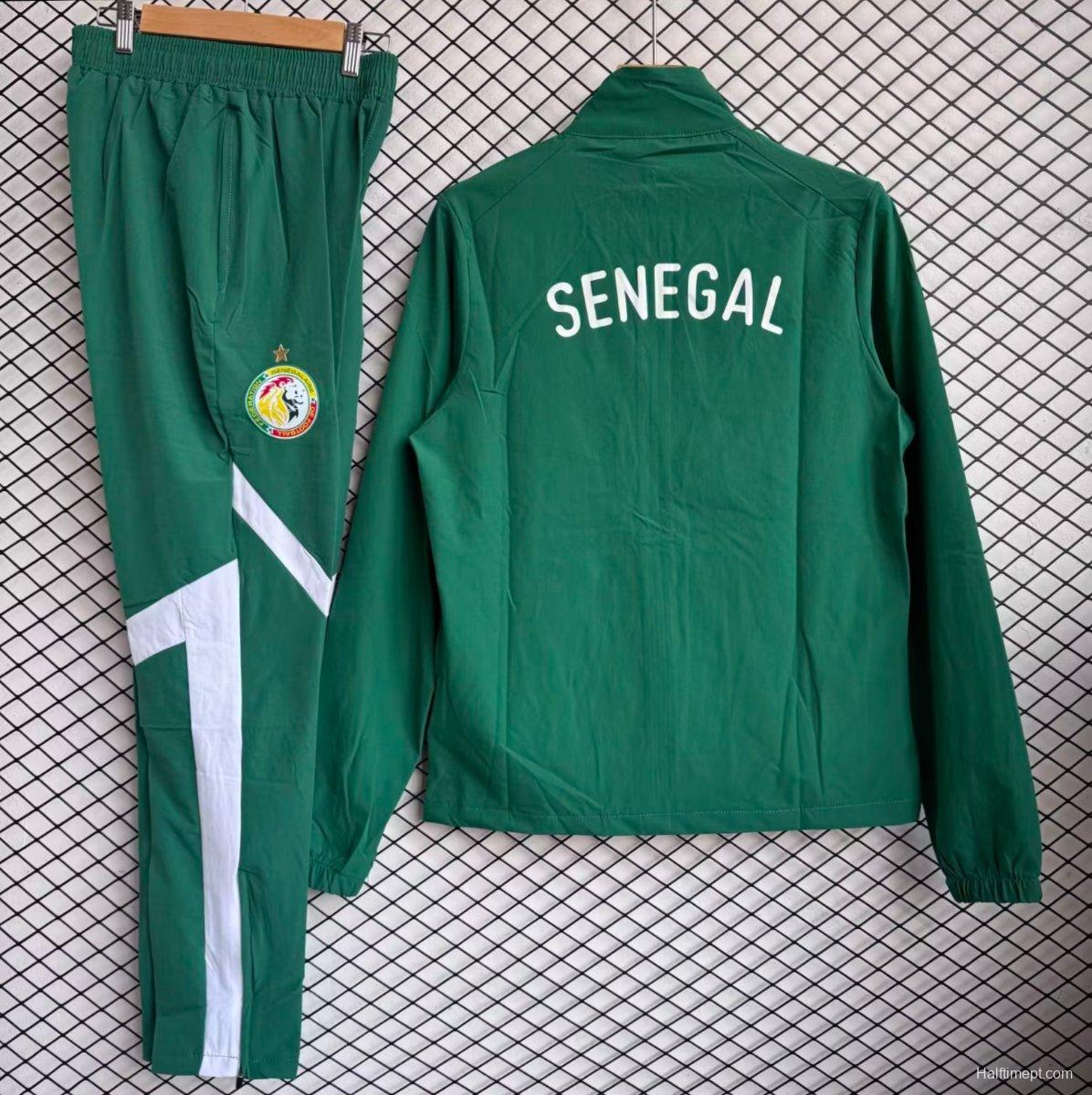 25/26 Senegal National Team Green Full zipper Jacket Tracksuit+ long pants