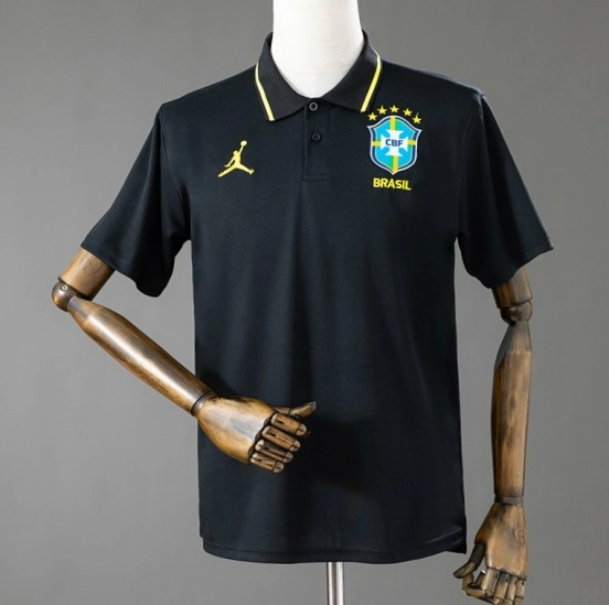 2026 Brazil Polo Black Jersey