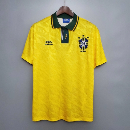 Retro 1991/93 Brazil Home Soccer Jersey