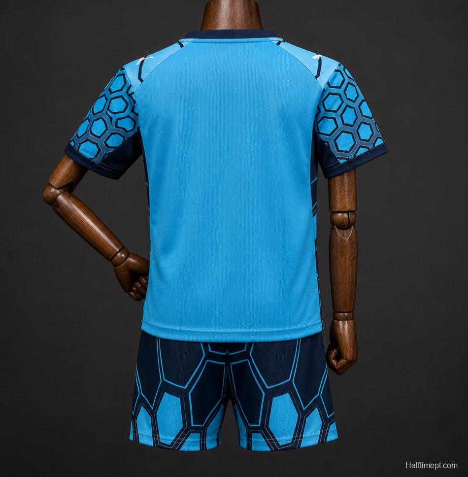 26/27 Kids Olympique Marseille Goalkeeper Bright Aqua/Club Navy Jersey