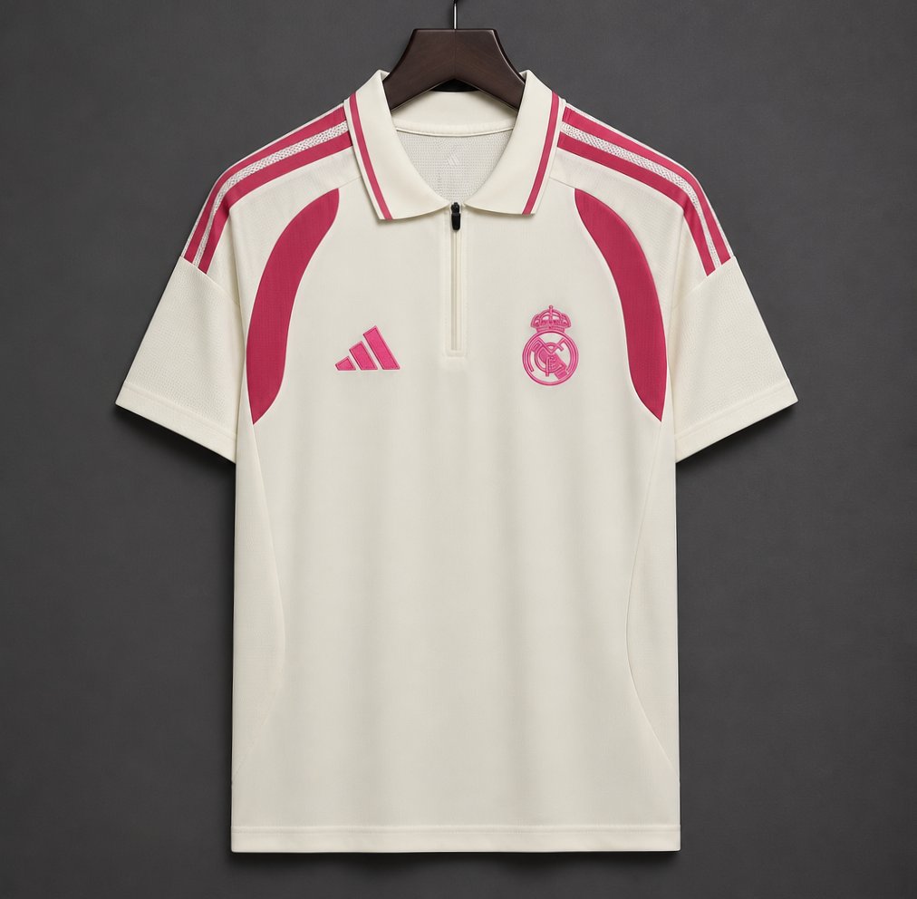 26/27 Real Madrid Training Cream Polo Jersey
