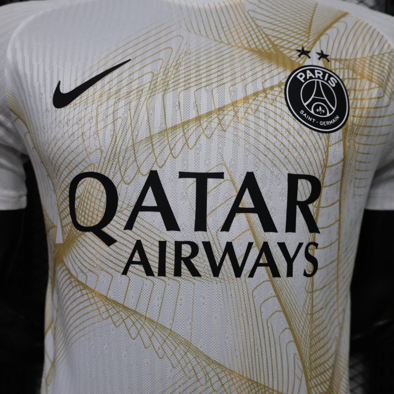 Player Version 26/27 PSG/Paris Saint-Germain Pre-Match White/Gold Jersey