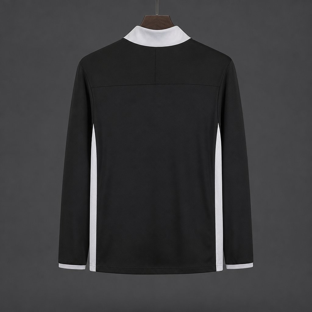 26/27 Elche Black  Long Sleeve Half-Zip Jersey